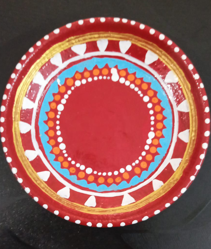 Hand painted terracotta plates-102
