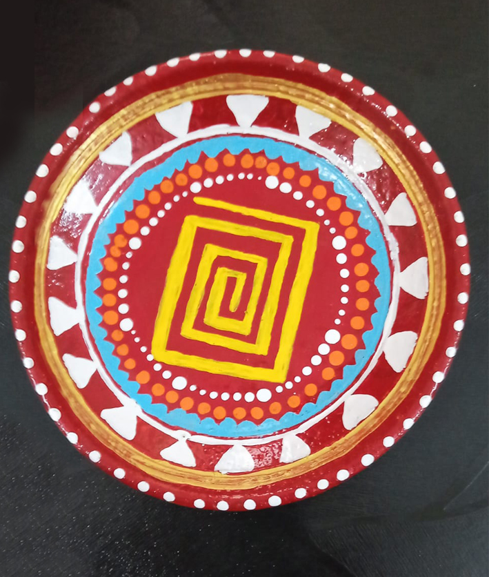 Hand painted terracotta plates-105