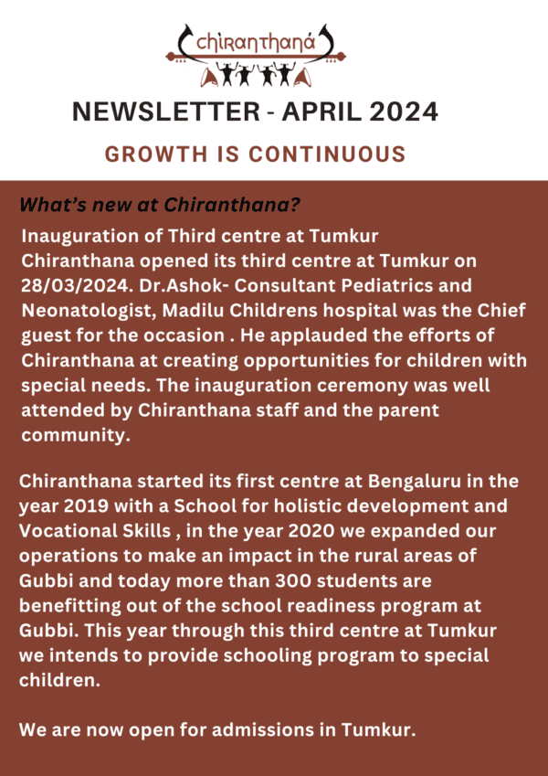 Chiranthana Newsletter – April 2024
