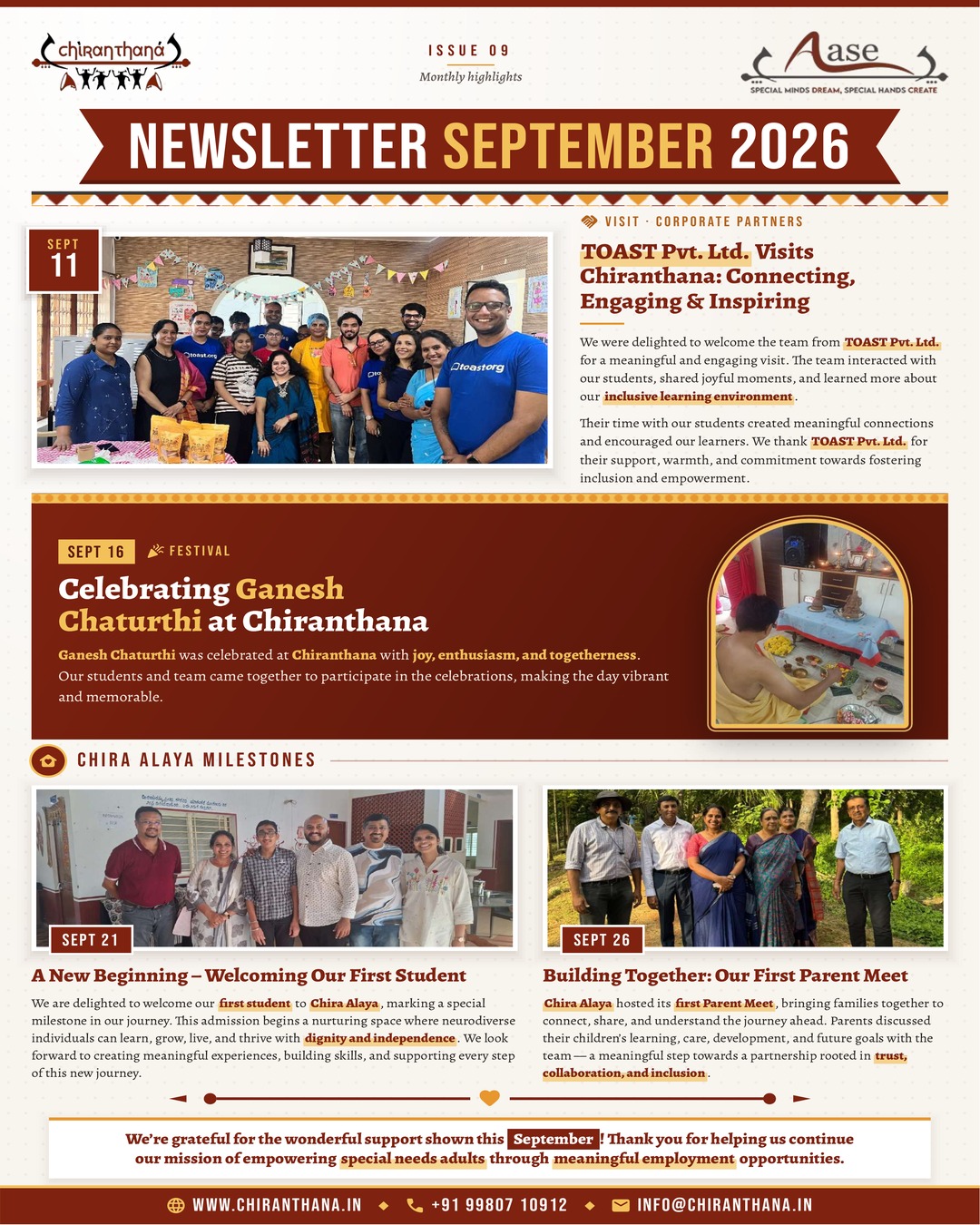 Chiranthana Newsletter – September 2026