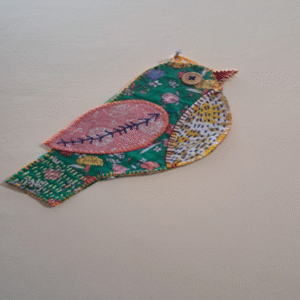 Patch work and embroidered wall hanging