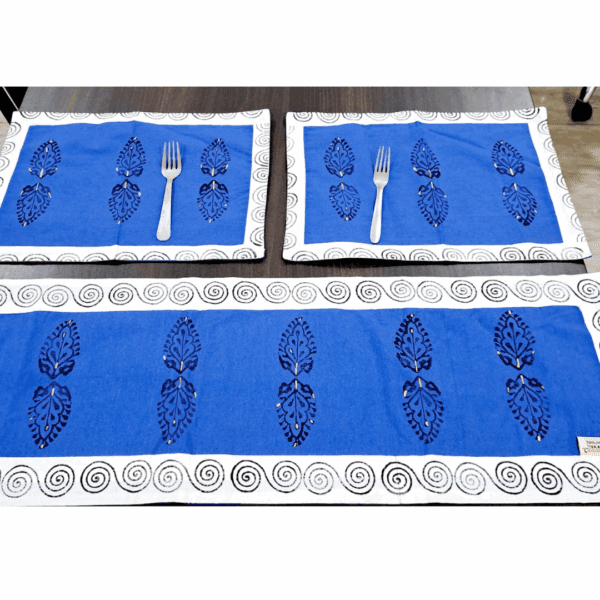 Block printed table runners