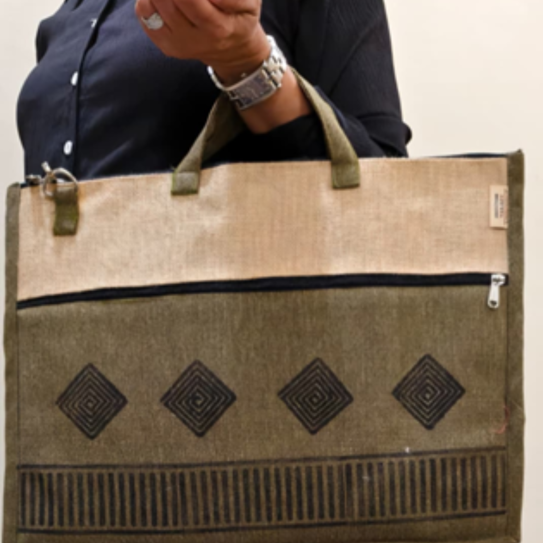 Jute laptop bag