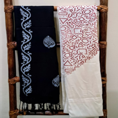 Rayon Stoles – Hand block printed